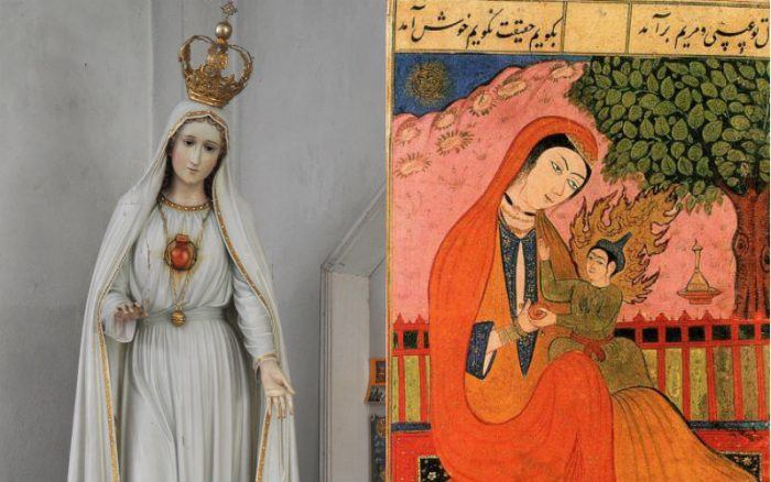 Zwei Bilder von Marya in christliche sowie islamische Kultur