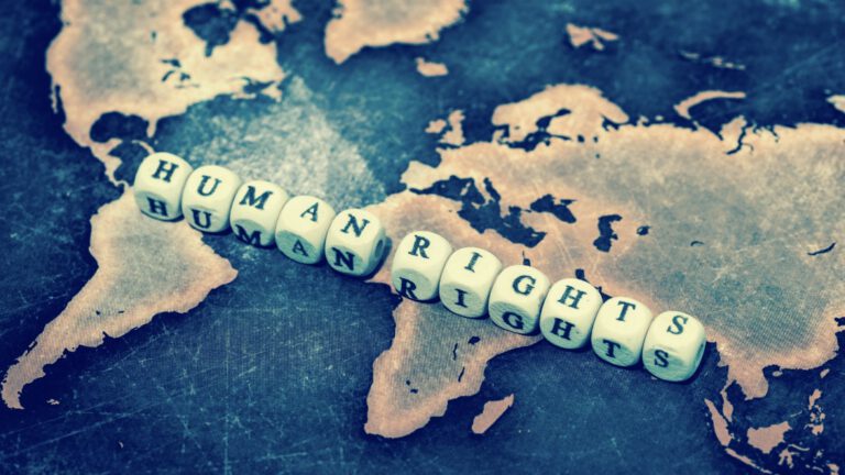 Ein Wortblock, der Human Rights zeigt